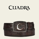 CUADRA Men's Bovine Engraved Exotic Fusucus Leather Western Belt with Cuadra monogram BC308