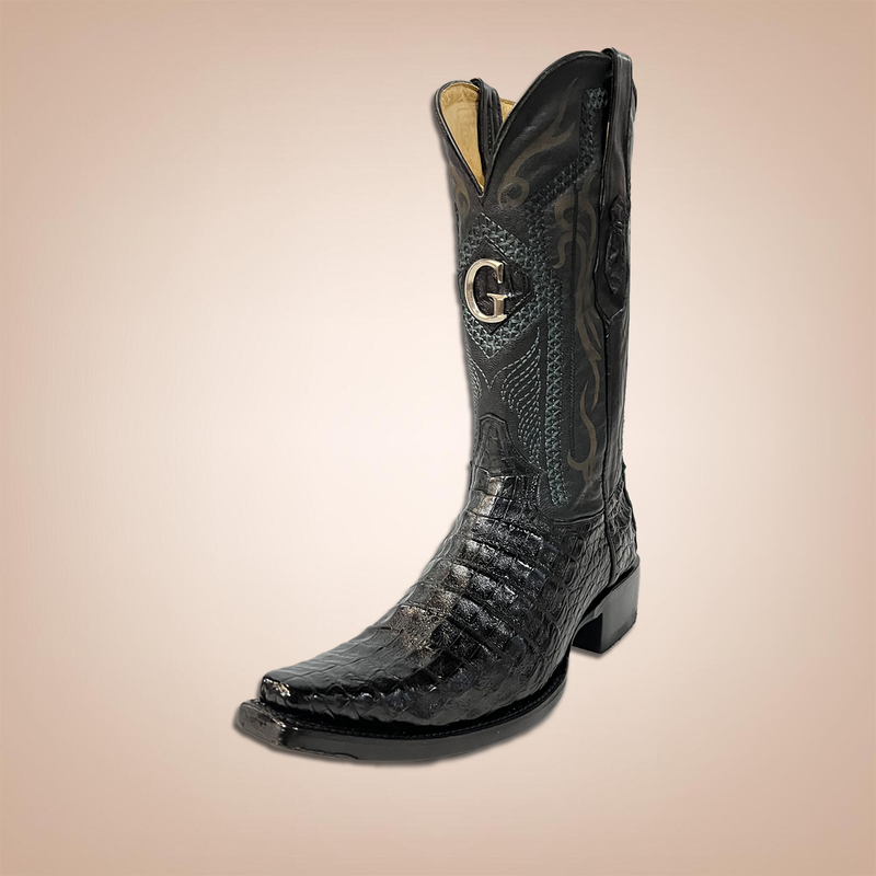 EL GENERAL Men's Exotic Leather Caiman Belly  Western Boot