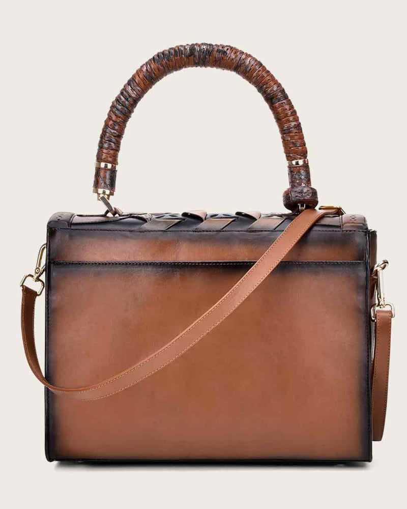 CUADRA Women's Printed Top Handle Handbag, Brown