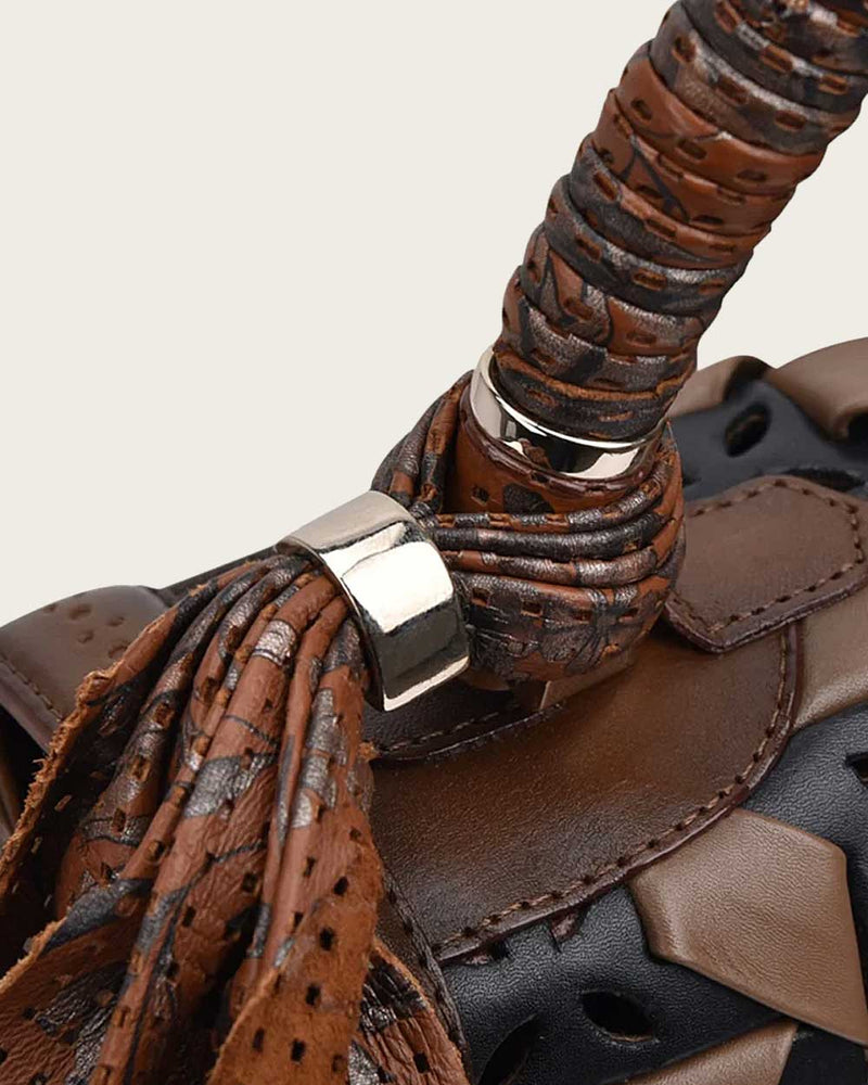 CUADRA Women's Printed Top Handle Handbag, Brown