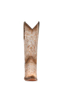 CORRAL BOOTS Women's Blue Luminescent Embroidery Crackled Straw Snip Toe C4144