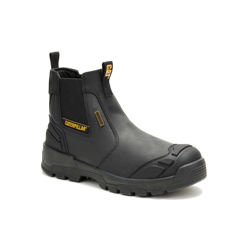 CATERPILLAR Men's Striver XL Chelsea Waterproof Steel Toe Work Boot, Black