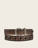 CUADRA Women's Engraved Belt, Brown