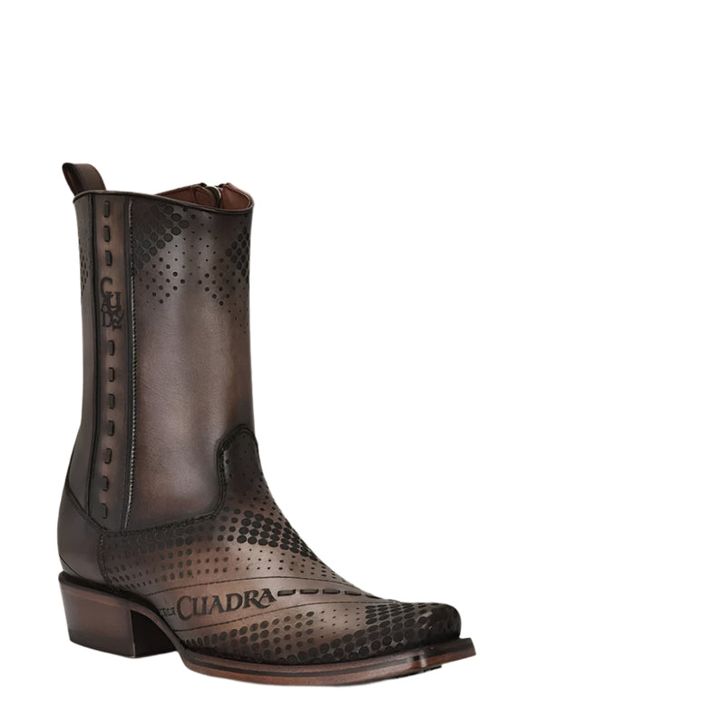 CUADRA Men's Engraved Genuine Bovine Leather Casual Boot CU737