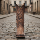 CUADRA Men's Engraved Exotic Ostrich Leather Boot CU744