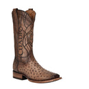 CUADRA Men's Engraved Exotic Ostrich Leather Boot CU744