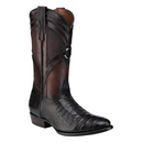 CUADRA Men's Western Boot Genuine Caiman Belly Laser & Embroidery Round Toe CU857