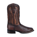 CUADRA Bota vaquera con punta cuadrada tejida y láser de vientre de avestruz exótico para hombre CU864