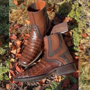 CUADRA Men's Fuscus Lomo Belly Leather Zipper & Elastic Square Toe Western Boot