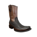 CUADRA Men's Laser & Woven Zipper Narrow Square Toe Western Boot CU933