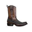 CUADRA Men's Laser & Woven Zipper Narrow Square Toe Western Boot CU933