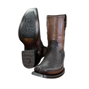 CUADRA Men's Laser & Woven Zipper Narrow Square Toe Western Boot CU933