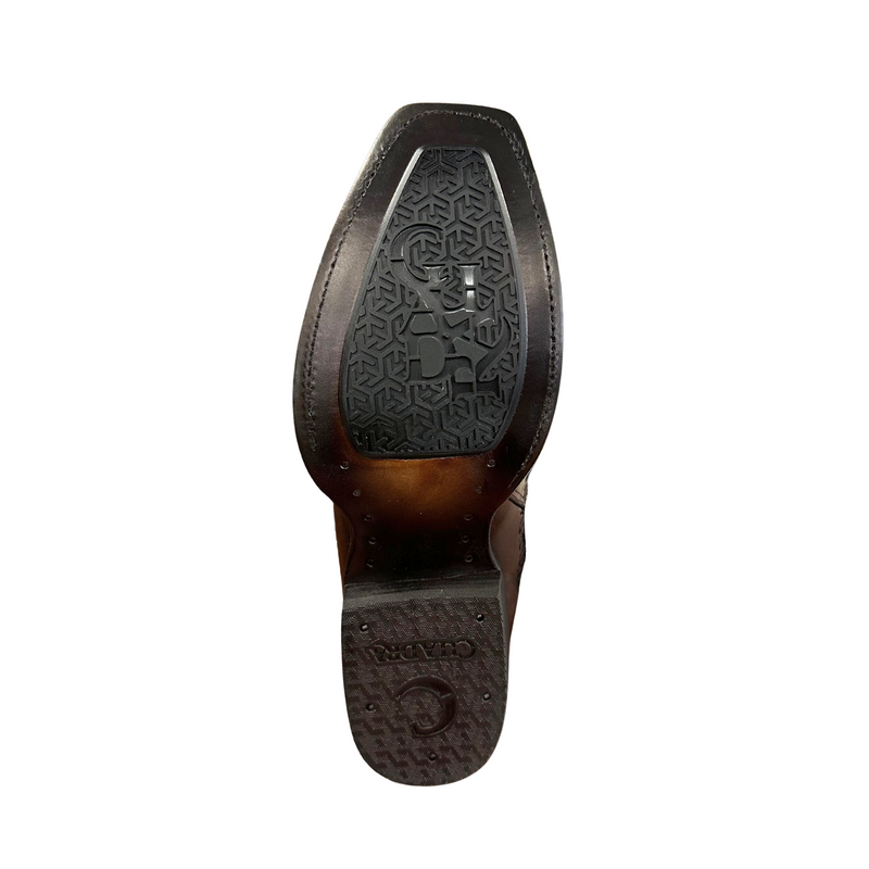 CUADRA Men's Laser & Woven Zipper Narrow Square Toe Western Boot CU933