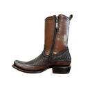 CUADRA Men's Laser & Woven Zipper Narrow Square Toe Western Boot CU933