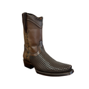 CUADRA Men's Crust Denver Oxford Genuine Leather Laser & Woven Zipper Narrow Square Toe Western Boot CU817