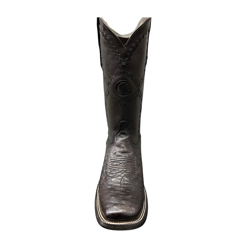 CUADRA Men's Exotic Ostritch Leather Square Toe Western Boot