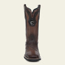 CUADRA Men's Rodeo Genuine Bovine Leather Embroidery & Laser Square Toe Western Boot