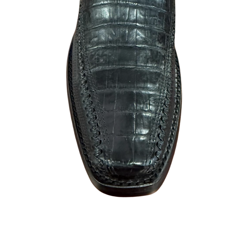 CUADRA Men's Plunge Caiman Laser & Woven Narrow Toe Square Western Boot CU805