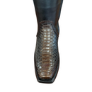 CUADRA Men's Python Laser & Woven Zipper Narrow Square Toe Western Boot CU557
