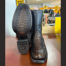 CUADRA Men's Python Laser & Woven Zipper Narrow Square Toe Western Boot CU557