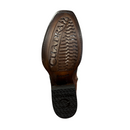 CUADRA Men's Crust Denver Oxford Genuine Leather Laser & Woven Zipper Narrow Square Toe Western Boot CU817