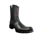 CUADRA Bota vaquera de punta redonda con cremallera tejida y láser para hombre CU942