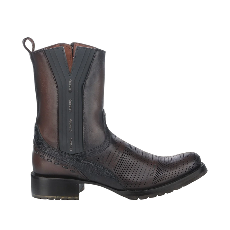 CUADRA Men's Crust Laser & Woven Zipper Round Toe Western Boot CU942