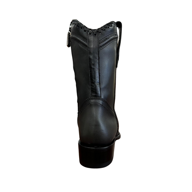 CUADRA Men's Crust Tokio Oxford Laser & Woven Zipper Narrow Square Toe Western Boot CU969