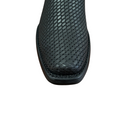 CUADRA Bota vaquera para hombre Crust Tokio Oxford con cremallera láser y tejido, punta cuadrada estrecha, CU969