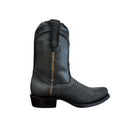 CUADRA Bota vaquera para hombre Crust Tokio Oxford con cremallera láser y tejido, punta cuadrada estrecha, CU969