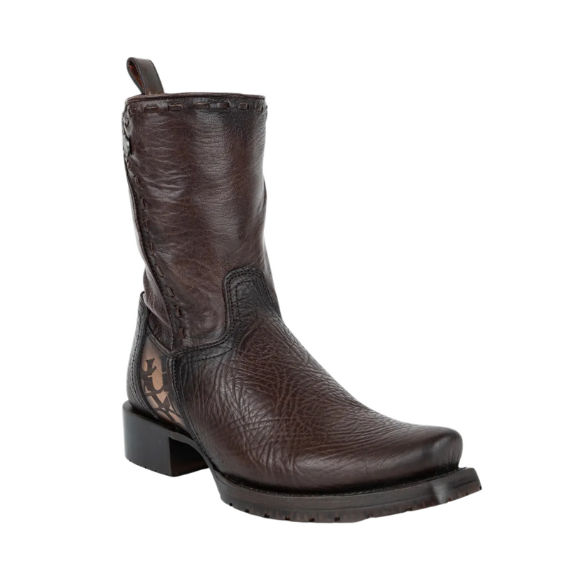 CUADRA Men's Urban Engraved Bovine Laser & Woven Zipper Western Boot CU939