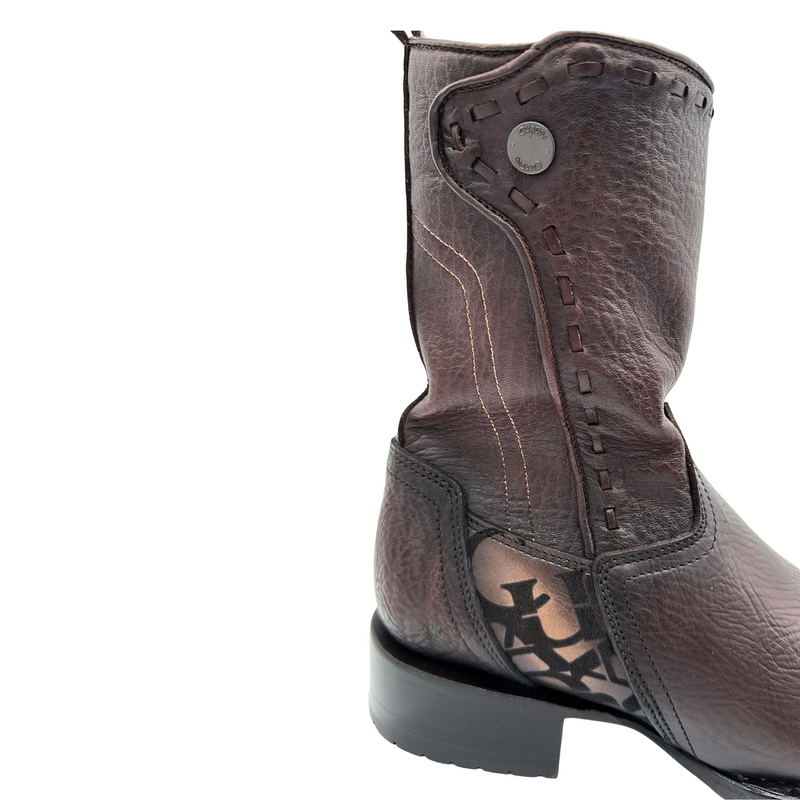 CUADRA Men's Urban Engraved Bovine Laser & Woven Zipper Western Boot CU939