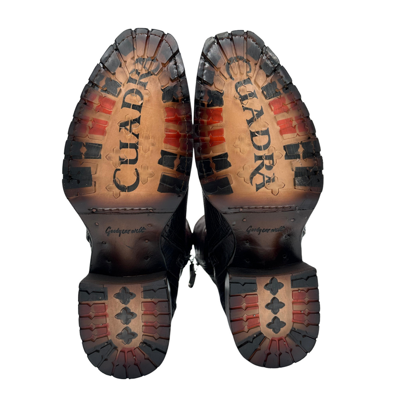 CUADRA Men's Urban Engraved Bovine Laser & Woven Zipper Western Boot CU939