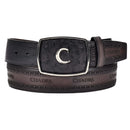 CUADRA Men's Engraved Ostrich Leather Western Belt BC205
