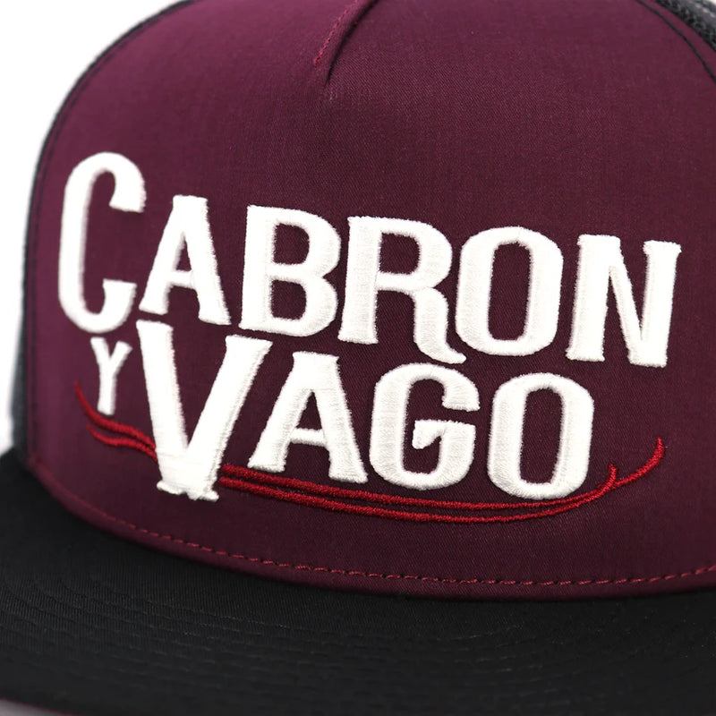 EL VIEJON Cabron Y Vago Maroon/Black Flat Visor Hat