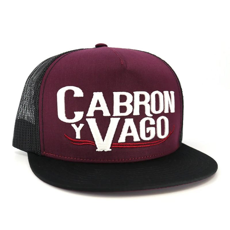 EL VIEJON Cabron Y Vago Maroon/Black Flat Visor Hat
