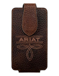 ARIAT Leather Cell Phone Case Embroided, Brown