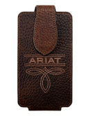 ARIAT Leather Cell Phone Case Embroided, Brown