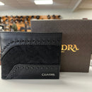 CUADRA Men's Black Exotic Elephant Woven Wallet DU376