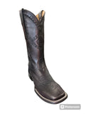 CUADRA Men's Exotic Leather Boot Western Laser& Woven Square Toe CU784