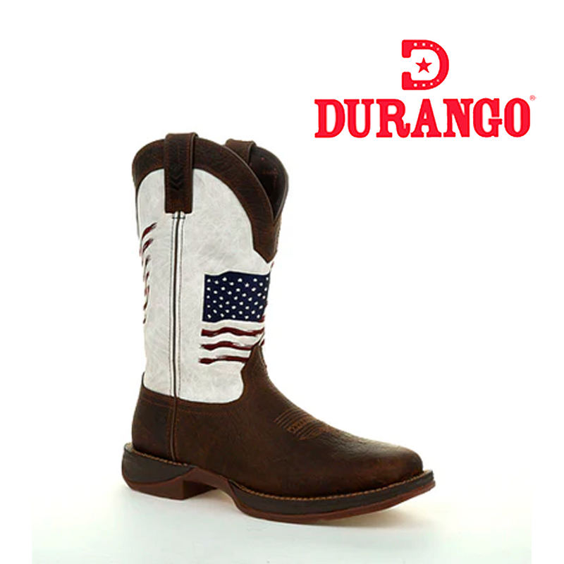 DURANGO Men's Rebel Distressed Flag Embroidery Western Boot DDB0312