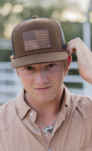 HOOEY Liberty Roper 6-panel Trucker Cap, Brown