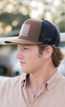 HOOEY Liberty Roper 6-panel Trucker Cap, Brown