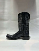 EL GENERAL Men’s Genuine Ostrich Western Boot, Black