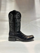 EL GENERAL Men’s Genuine Ostrich Western Boot, Black