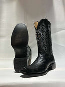 EL GENERAL Men’s Genuine Ostrich Western Boot, Black