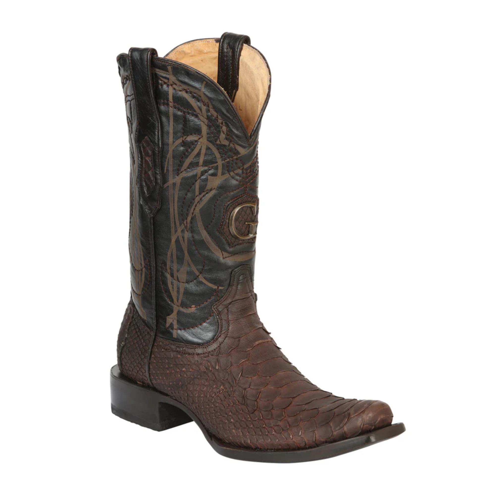 EL GENERAL Men’s Genuine Python Western Boot, Brown – Ak'kin Footwear