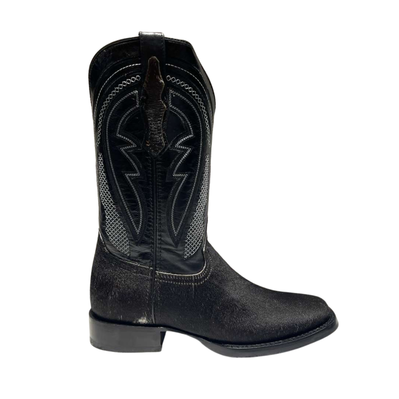 EL GENERAL Men's Rodeo Cowhide  Western Boot, Black