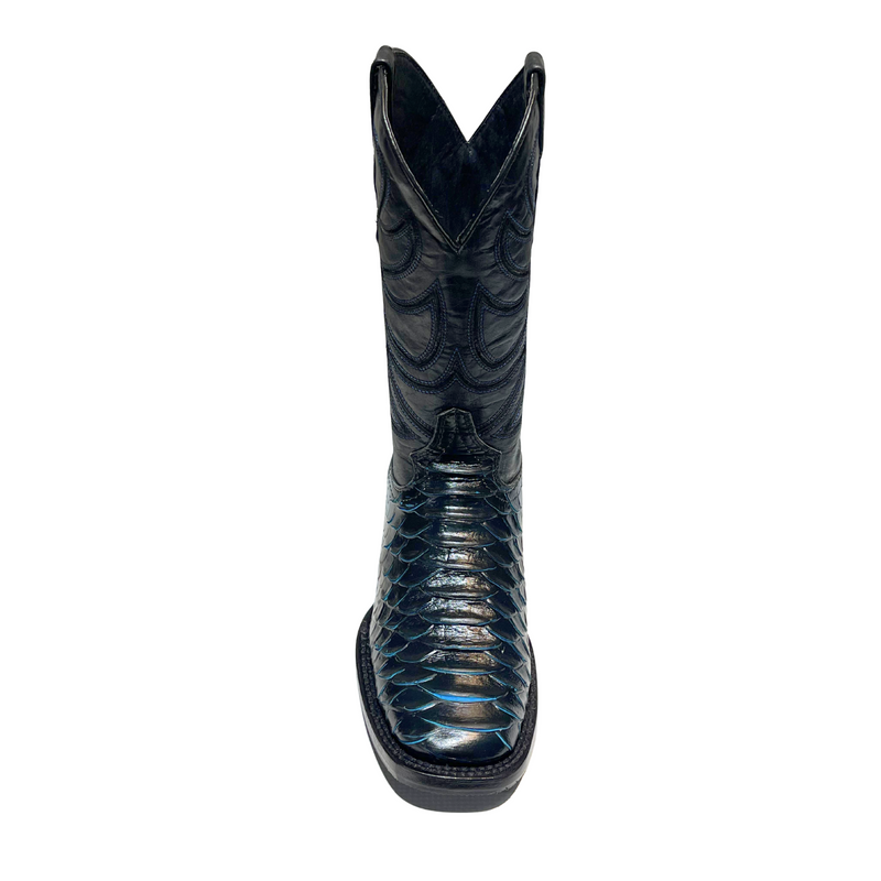 EL GENERAL Men's Rodeo Leather Python Print , Black