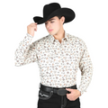 EL GENERAL  Men’s Horseshoe & Horse Print Long Sleeve Western Shirt